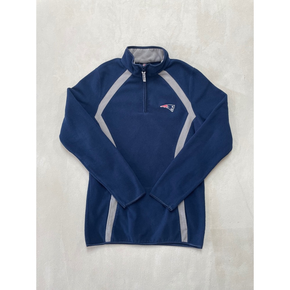 NFL Team Apparel New England Patriots Womens Navy Blue Fleece 1/4 Zip Pullover